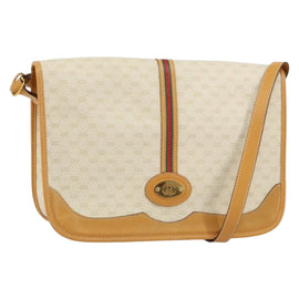 GUCCI Micro GG Supreme Web Sherry Line Bag PVC Beige 001 104 0551 Auth BA8188