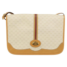 GUCCI Micro GG Supreme Web Sherry Line Bag PVC Beige 001 104 0551 Auth BA8188 - 0