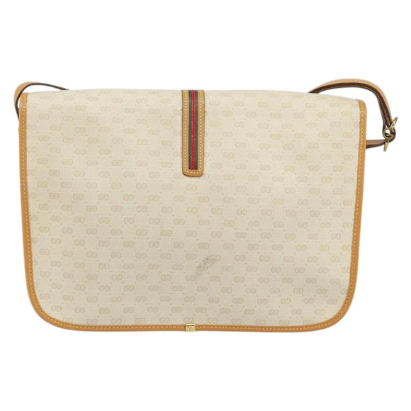 GUCCI Micro GG Supreme Web Sherry Line Bag PVC Beige 001 104 0551 Auth BA8188