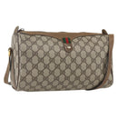 GUCCI GG Supreme Web Sherry Line Bag PVC Beige Gold 89 02 017 Auth BA8189-1