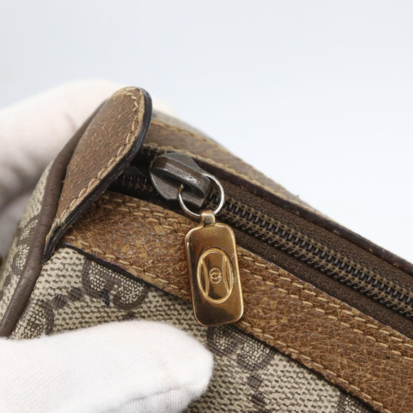 GUCCI GG Supreme Web Sherry Line Bag PVC Beige Gold 89 02 017 Auth BA8189