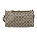 GUCCI GG Supreme Web Sherry Line Bag PVC Beige Gold 89 02 017 Auth BA8189-3