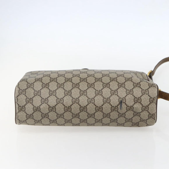 GUCCI GG Supreme Web Sherry Line Bag PVC Beige Gold 89 02 017 Auth BA8189