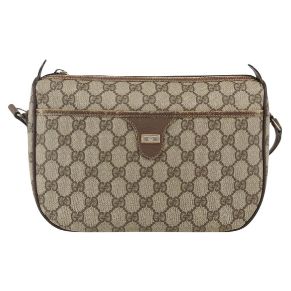 GUCCI GG Supreme Shoulder Bag PVC Beige Gold 001 115 6106 Auth BA8192