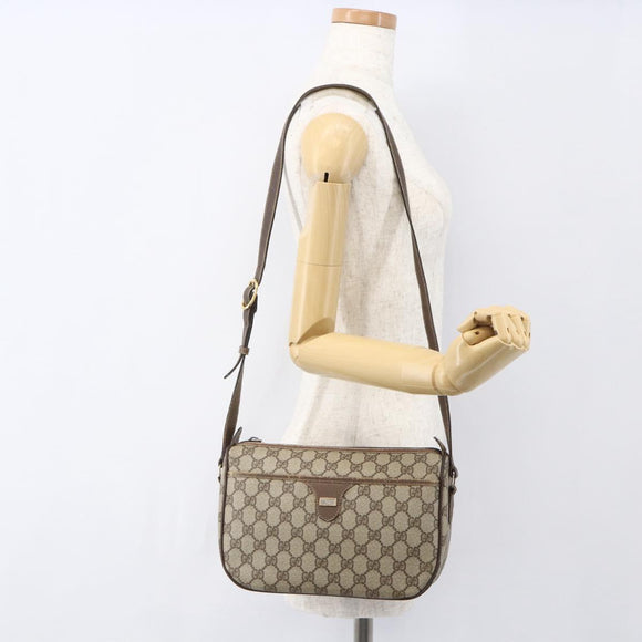 GUCCI GG Supreme Shoulder Bag PVC Beige Gold 001 115 6106 Auth BA8192