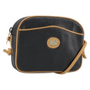 GUCCI Shoulder Bag Leather Black Gold Auth BA8193-1