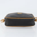 GUCCI Shoulder Bag Leather Black Gold Auth BA8193-5