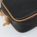 GUCCI Shoulder Bag Leather Black Gold Auth BA8193-15