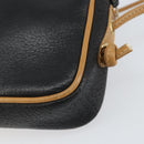 GUCCI Shoulder Bag Leather Black Gold Auth BA8193-16