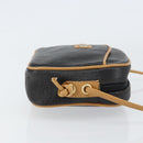 GUCCI Shoulder Bag Leather Black Gold Auth BA8193-3
