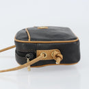 GUCCI Shoulder Bag Leather Black Gold Auth BA8193-4