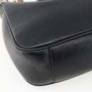 GUCCI Bamboo Hand Bag Leather 2way Black Gold 001 1998 1638 Auth BA8194-16