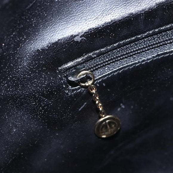 GUCCI Bamboo Hand Bag Leather 2way Black Gold 001 1998 1638 Auth BA8194