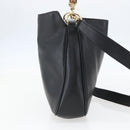 GUCCI Bamboo Hand Bag Leather 2way Black Gold 001 1998 1638 Auth BA8194-3