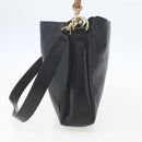 GUCCI Bamboo Hand Bag Leather 2way Black Gold 001 1998 1638 Auth BA8194-4