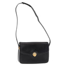 GUCCI Shoulder Bag Leather Black Gold Auth BA8195-1