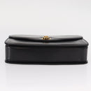 GUCCI Shoulder Bag Leather Black Gold Auth BA8195-10