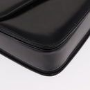 GUCCI Shoulder Bag Leather Black Gold Auth BA8195-11