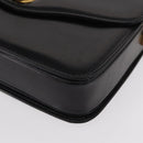 GUCCI Shoulder Bag Leather Black Gold Auth BA8195-12