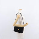 GUCCI Shoulder Bag Leather Black Gold Auth BA8195-23