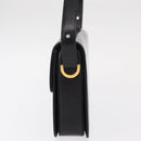 GUCCI Shoulder Bag Leather Black Gold Auth BA8195-4