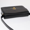 GUCCI Shoulder Bag Leather Black Gold Auth BA8195-6
