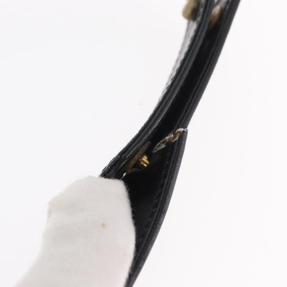 GUCCI Shoulder Bag Leather Black Gold Auth BA8195