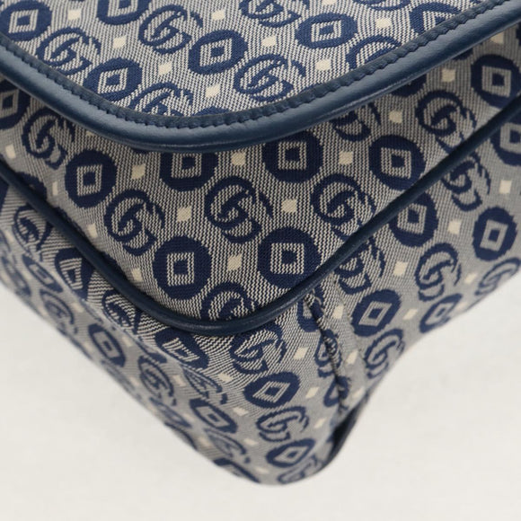 GUCCI Shoulder Bag PVC Blue Silver 664143 Auth BA8196M