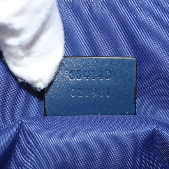 GUCCI Shoulder Bag PVC Blue Silver 664143 Auth BA8196M