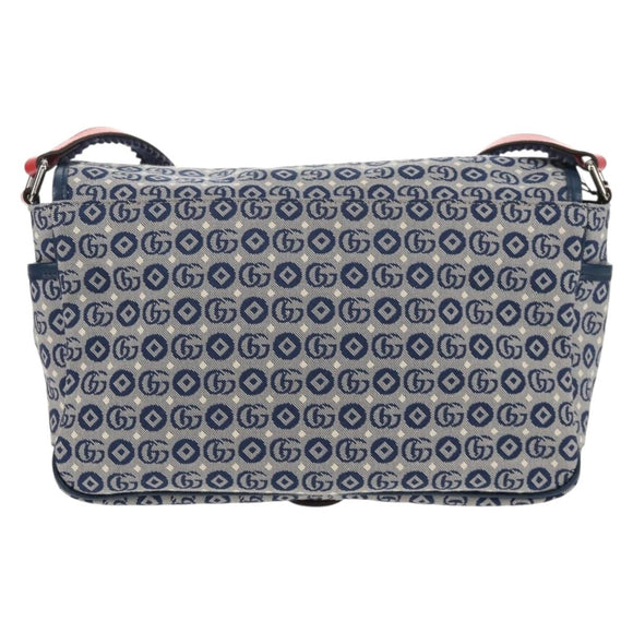 GUCCI Shoulder Bag PVC Blue Silver 664143 Auth BA8196M