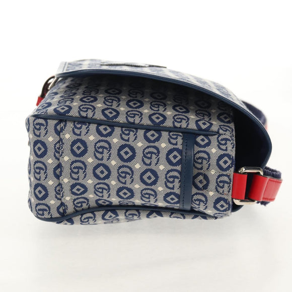 GUCCI Shoulder Bag PVC Blue Silver 664143 Auth BA8196M