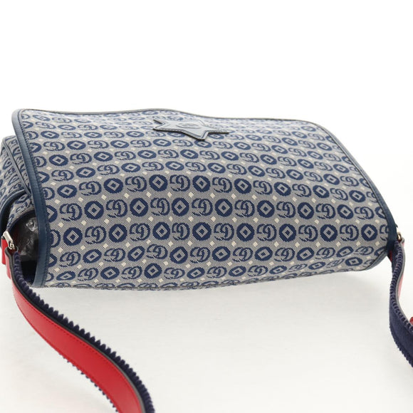 GUCCI Shoulder Bag PVC Blue Silver 664143 Auth BA8196M