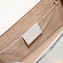 GUCCI Sherry Line Hand Bag Leather 2way White Gold Navy 470270 Auth BA8197-18