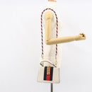 GUCCI Sherry Line Hand Bag Leather 2way White Gold Navy 470270 Auth BA8197-24