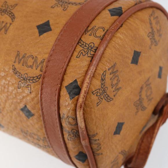 MCM Logogram Vicetos Shoulder Bag PVC Leather Brown Gold Auth BA8198