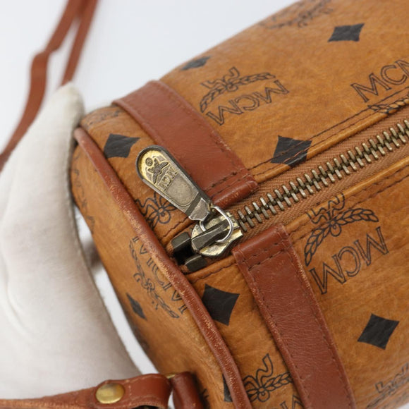 MCM Logogram Vicetos Shoulder Bag PVC Leather Brown Gold Auth BA8198