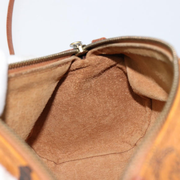 MCM Logogram Vicetos Shoulder Bag PVC Leather Brown Gold Auth BA8198