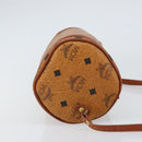 MCM Logogram Vicetos Shoulder Bag PVC Leather Brown Gold Auth BA8198-3