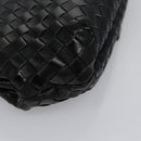 BALLY Chain Shoulder Bag Leather Black Auth BA820-9