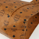 MCM Logogram Vicetos Tote Bag PVC Leather Brown Gold Auth BA8200-9