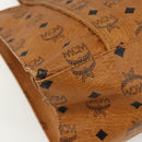 MCM Logogram Vicetos Tote Bag PVC Leather Brown Gold Auth BA8200-14