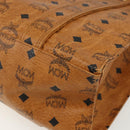 MCM Logogram Vicetos Tote Bag PVC Leather Brown Gold Auth BA8200-15