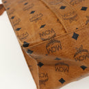 MCM Logogram Vicetos Tote Bag PVC Leather Brown Gold Auth BA8200-16