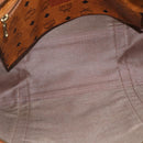 MCM Logogram Vicetos Tote Bag PVC Leather Brown Gold Auth BA8200-11