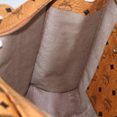 MCM Logogram Vicetos Tote Bag PVC Leather Brown Gold Auth BA8200-19