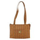 MCM Logogram Vicetos Tote Bag PVC Leather Brown Gold Auth BA8200-13