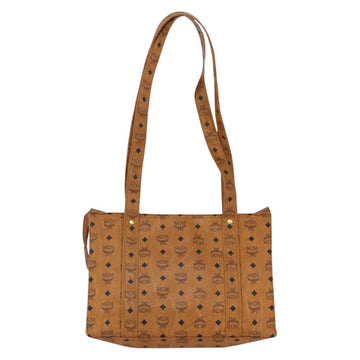 MCM Logogram Vicetos Tote Bag PVC Leather Brown Gold Auth BA8200 - 0