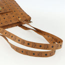 MCM Logogram Vicetos Tote Bag PVC Leather Brown Gold Auth BA8200-7