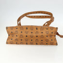 MCM Logogram Vicetos Tote Bag PVC Leather Brown Gold Auth BA8200-5