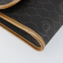 Christian Dior Honeycomb Canvas Chain Shoulder Bag PVC Black Gold Auth BA8201-11